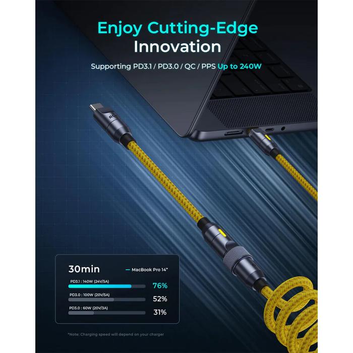 Shop and buy AOHI 240W Future Creative Fast Charging Power Cable Set w/ USB-C to Light-ning, USB-C to USB-C, Coiled Cable E-Mark Chip| Casefactorie® online with great deals and sales prices with fast and safe shipping. Casefactorie is the largest Singapore official authorised retailer for the largest collection of mobile premium accessories.