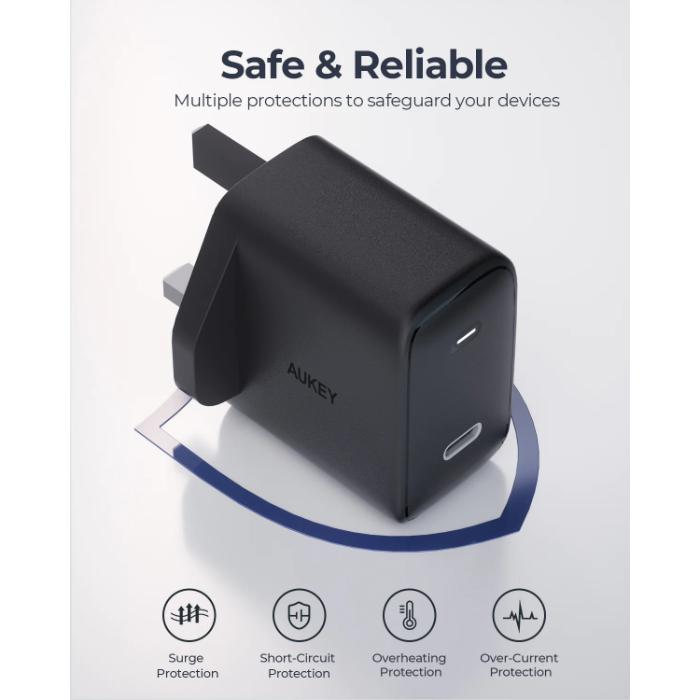 Shop and buy Aukey PA-F4 Swift 45W PD Wall Charger with GaN Power Tech (Supports Samsung Super Fast Charging 2.0)| Casefactorie® online with great deals and sales prices with fast and safe shipping. Casefactorie is the largest Singapore official authorised retailer for the largest collection of mobile premium accessories.