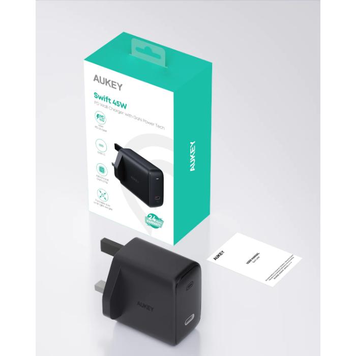 Shop and buy Aukey PA-F4 Swift 45W PD Wall Charger with GaN Power Tech (Supports Samsung Super Fast Charging 2.0)| Casefactorie® online with great deals and sales prices with fast and safe shipping. Casefactorie is the largest Singapore official authorised retailer for the largest collection of mobile premium accessories.
