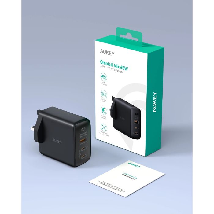 Shop and buy Aukey PA-B6T Omnia II 3-Port 65W PD & Super Fast Charging (PPS) Wall Charger GaN Power Technology| Casefactorie® online with great deals and sales prices with fast and safe shipping. Casefactorie is the largest Singapore official authorised retailer for the largest collection of mobile premium accessories.