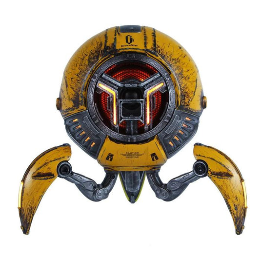 Yellow GravaStar G1 Pro Mars Pro Wireless Bluetooth 5.0 Speaker (War Damaged Edition) on a white background