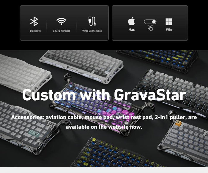 GravaStar Mercury K1 Pro 75% Wireless Mechanical Gaming Keyboard Special Edition