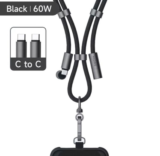 Shop and buy Hagibis GS100 Phone Lanyard With Type-C to C 60W Fast Charging Data Cable Fast Charging Speed| Casefactorie® online with great deals and sales prices with fast and safe shipping. Casefactorie is the largest Singapore official authorised retailer for the largest collection of mobile premium accessories.