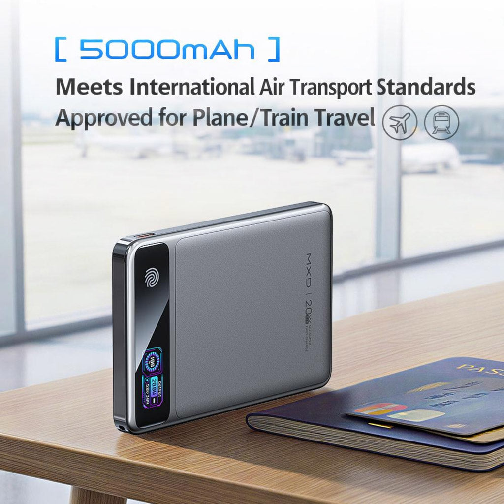 MXD GaN 20W Magnetic Power Bank with Fingerprint Recognition & Digital Display