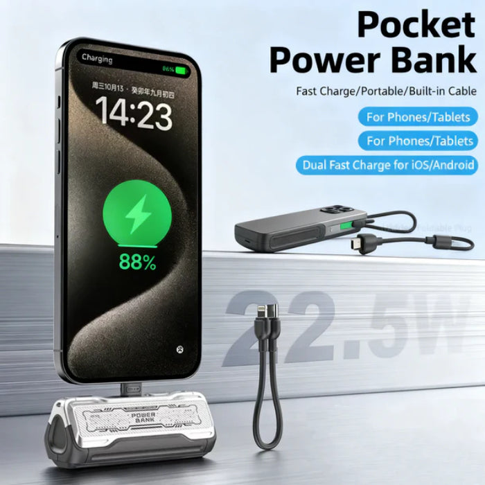 MXD YY5 Capsule Power Bank with Built in Cable
