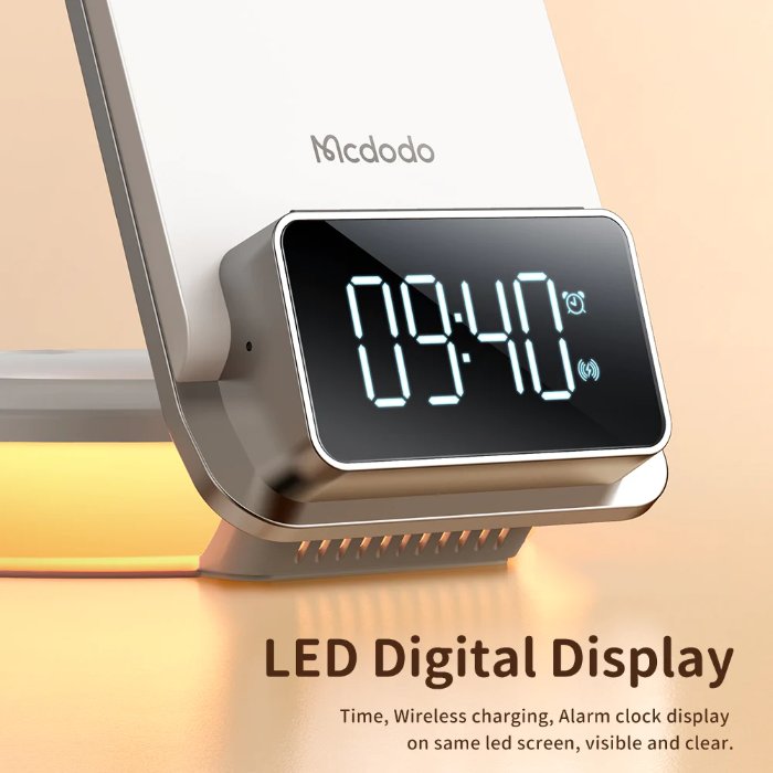 Shop and buy Mcdodo MG Series Multifunctional Desktop Wireless Charger alarm clock night lamp auto-locate charging| Casefactorie® online with great deals and sales prices with fast and safe shipping. Casefactorie is the largest Singapore official authorised retailer for the largest collection of mobile premium accessories.