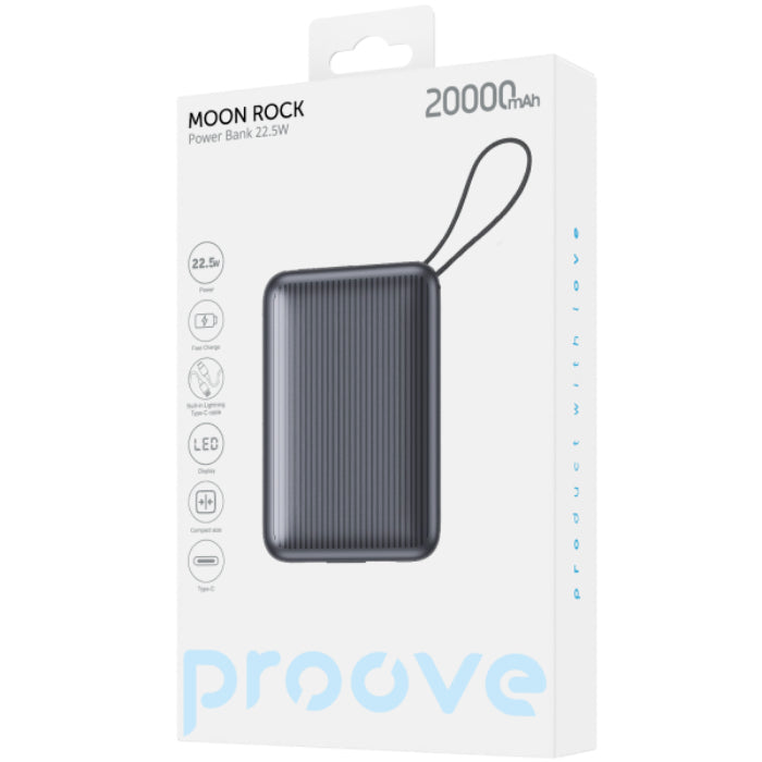 PROOVE Moon Rock 22.5W 20000mAh PowerBank with Integrated Type C Cable PowerBank