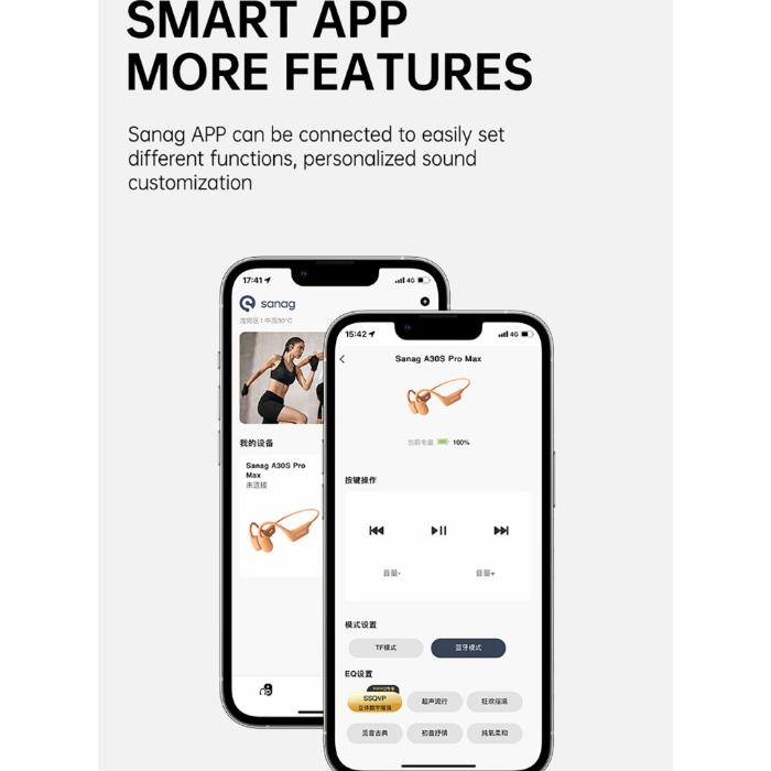 Shop and buy SANAG S-A30S ProMax 64GB Of Memory,Open-Air Bluetooth Sport Headphones IPX7 Waterproof| Casefactorie® online with great deals and sales prices with fast and safe shipping. Casefactorie is the largest Singapore official authorised retailer for the largest collection of mobile premium accessories.