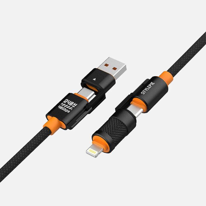 Shop and buy STYLEPIE C74-U2 240W 4 in 1 Fast Charge Data Cable Ultra Edition USB4 Gen3| Casefactorie® online with great deals and sales prices with fast and safe shipping. Casefactorie is the largest Singapore official authorised retailer for the largest collection of mobile premium accessories.