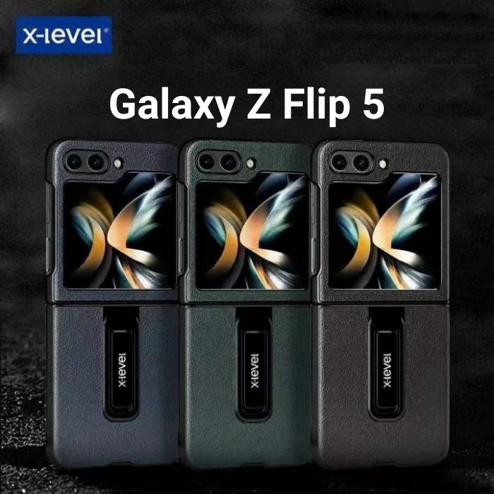 Shop and buy X-Level Leather Protective Case for Samsung Galaxy Z Flip 5 (2023) with Kickstand Shockproof| Casefactorie® online with great deals and sales prices with fast and safe shipping. Casefactorie is the largest Singapore official authorised retailer for the largest collection of mobile premium accessories.