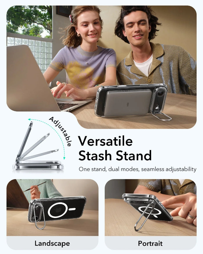 ESR Classic Hybrid Magnetic Case for iPhone Air 6.5" (2025) with Stash Stand