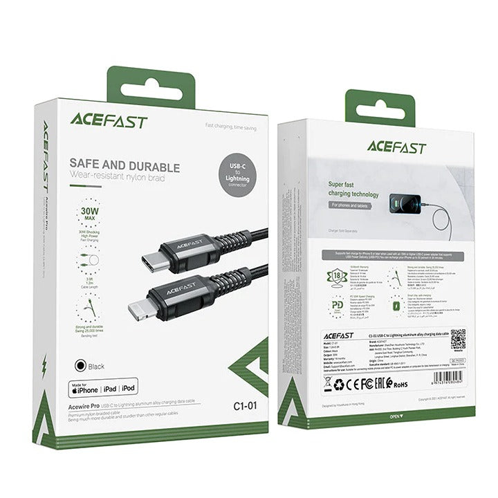 Shop and buy ACEFAST C1-01 USB-C to Lightning Aluminum Alloy Charging Data Cable MFI certification| Casefactorie® online with great deals and sales prices with fast and safe shipping. Casefactorie is the largest Singapore official authorised retailer for the largest collection of mobile premium accessories.