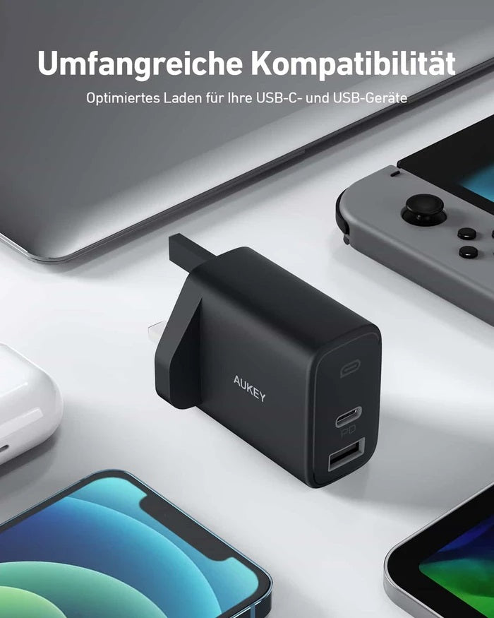 Shop and buy Aukey PA-F3S Swift Series 32W PD Dual USB-C & USB-A Wall Charger Power Delivery 2-Port| Casefactorie® online with great deals and sales prices with fast and safe shipping. Casefactorie is the largest Singapore official authorised retailer for the largest collection of mobile premium accessories.