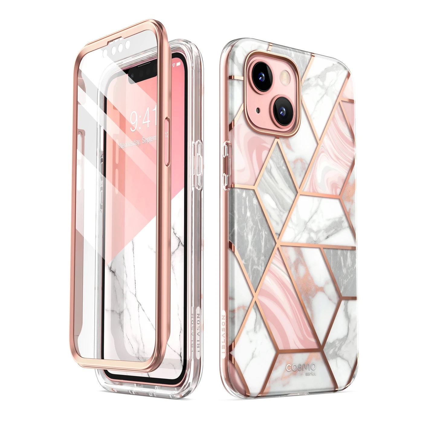 i-Blason Cosmo Pro - Protective case for cell phone - marble pink - for Samsung Galaxy Z Fold4