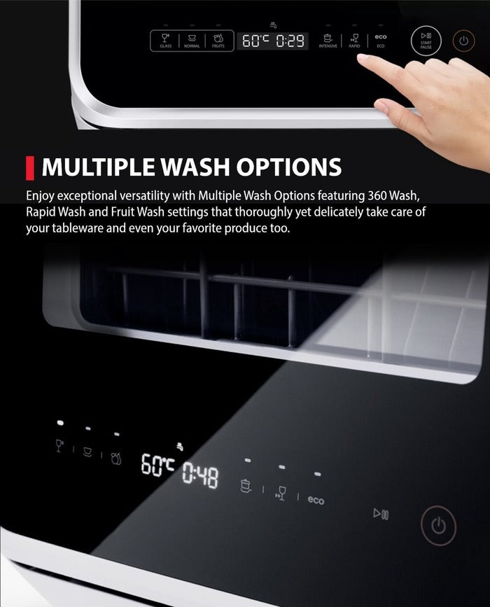 Shop and buy Toshiba DWS-22ASG(K) Multiple Purpose Portable Dishwasher 5L Glass Normal Fruit Intensive Rapid Eco Wash| Casefactorie® online with great deals and sales prices with fast and safe shipping. Casefactorie is the largest Singapore official authorised retailer for the largest collection of household and home care appliances.