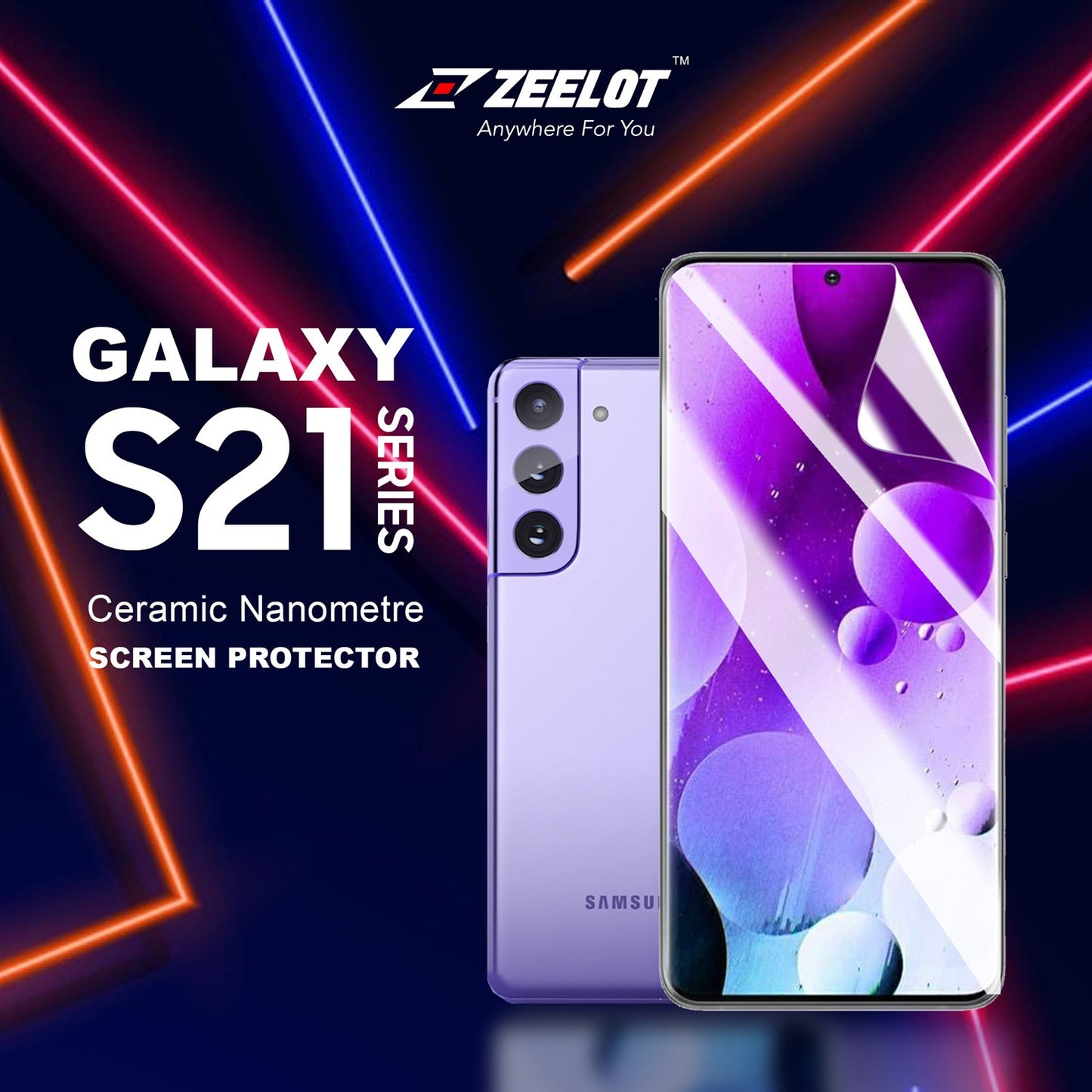 ZEELOT PureShield 2.5D Clear Ceramic Nanometre Film Screen Protector for Samsung Galaxy S21 5G (2021)