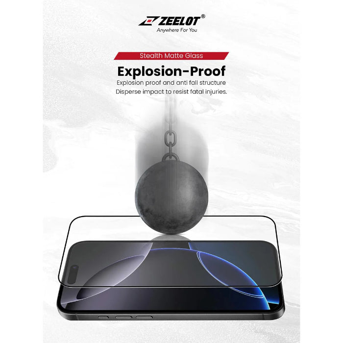 ZEELOT SOLIDsleek V2 (2.5D+) Tempered Glass Screen Protector for iPhone 17 Pro 6.3" (2025) with EasyFit Installation Kit