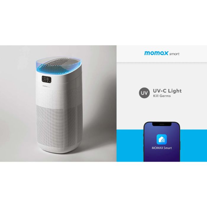 Shop and buy Momax AP8SUKW Robust IoT UV-C Air Sanitizing Purifier (Kills Airborne Germs) Reduce Pollution| Casefactorie® online with great deals and sales prices with fast and safe shipping. Casefactorie is the largest Singapore official authorised retailer for the largest collection of mobile premium accessories.