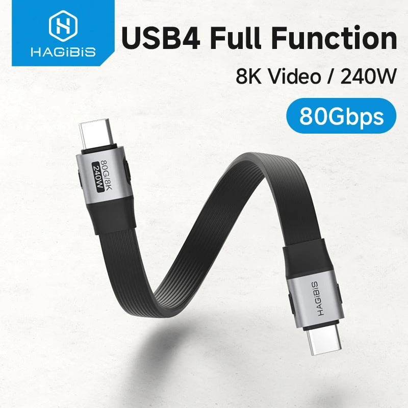 HAGIBIS UCD6 240W Type-C Full-Featured Cable 80Gbps 8K, 10cm