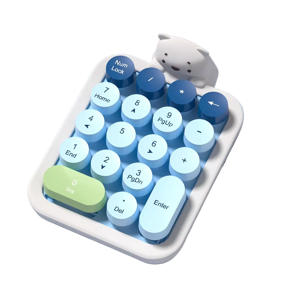 MOFII 520 Series Bluetooth Wireless Numeric Keyboard,18 Keys, Colorful Blue