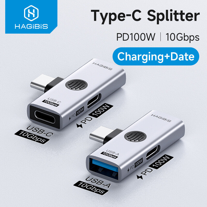 HAGIBIS TUA08 / TUA09 USB-C Adapter, 10Gbps, 100W PD, USB-A / USB-C
