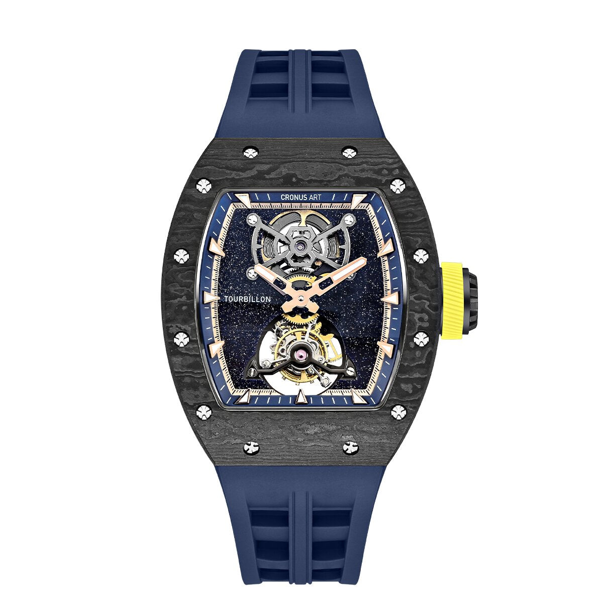 CRONUS ART Watch CM002-067 Luxury Skeleton Mechanical Watch Carbon Design