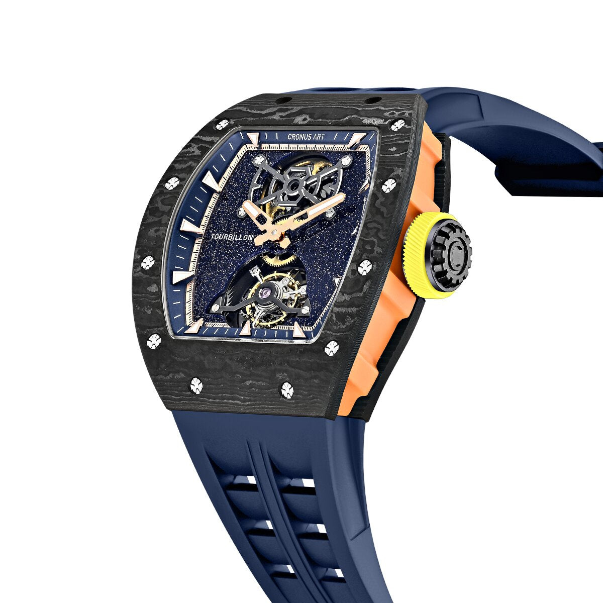 CRONUS ART Watch CM002-067 Luxury Skeleton Mechanical Watch Carbon Design