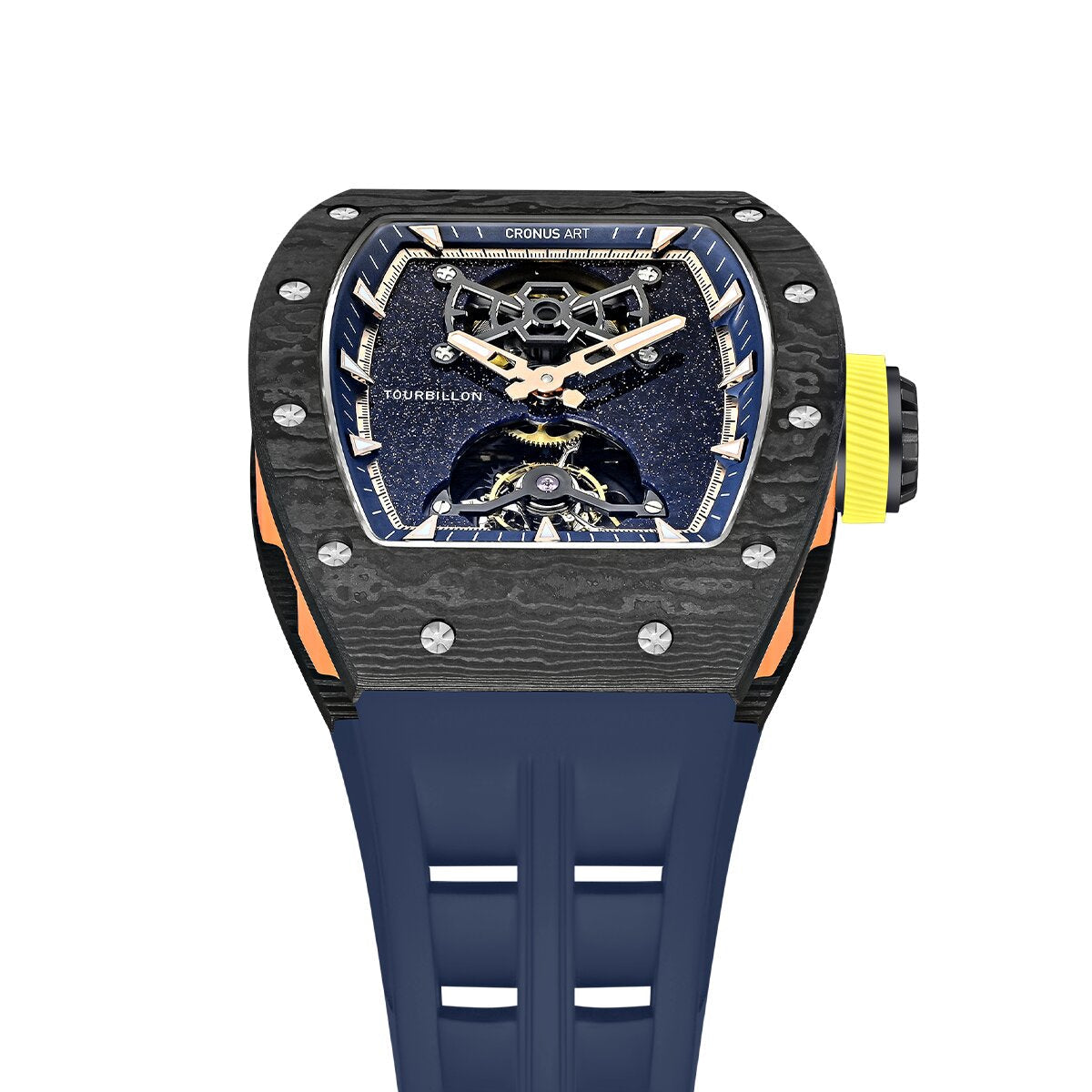 CRONUS ART Watch CM002-067 Luxury Skeleton Mechanical Watch Carbon Design