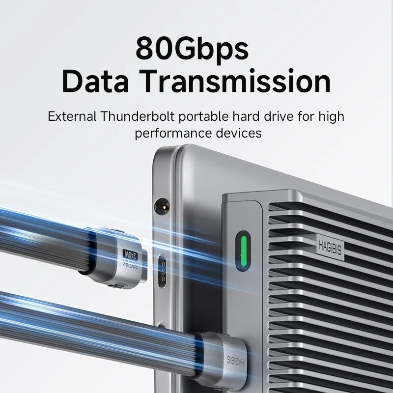 HAGIBIS UCD6 240W Type-C Full-Featured Cable 80Gbps 8K, 10cm