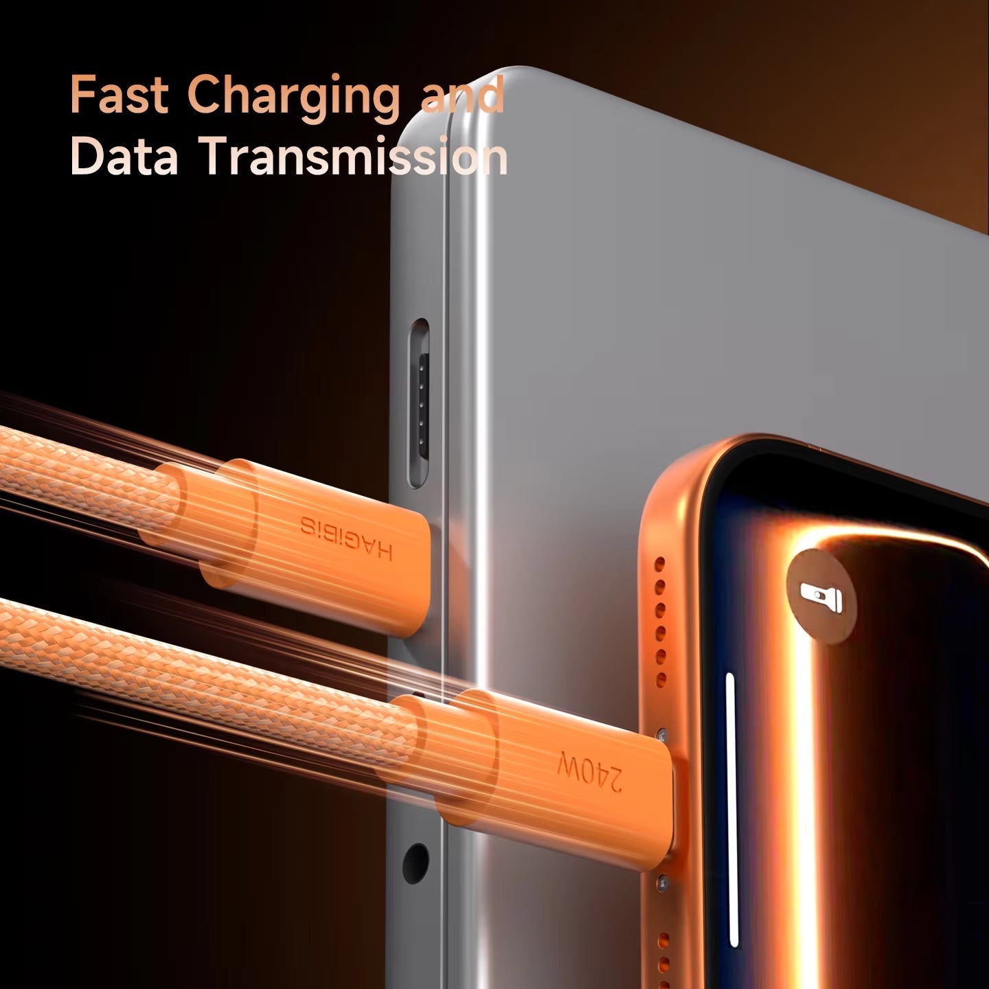 HAGIBIS UAP20A 240W USB-C Fast Charging Cable PD3.1 Braided Wedge