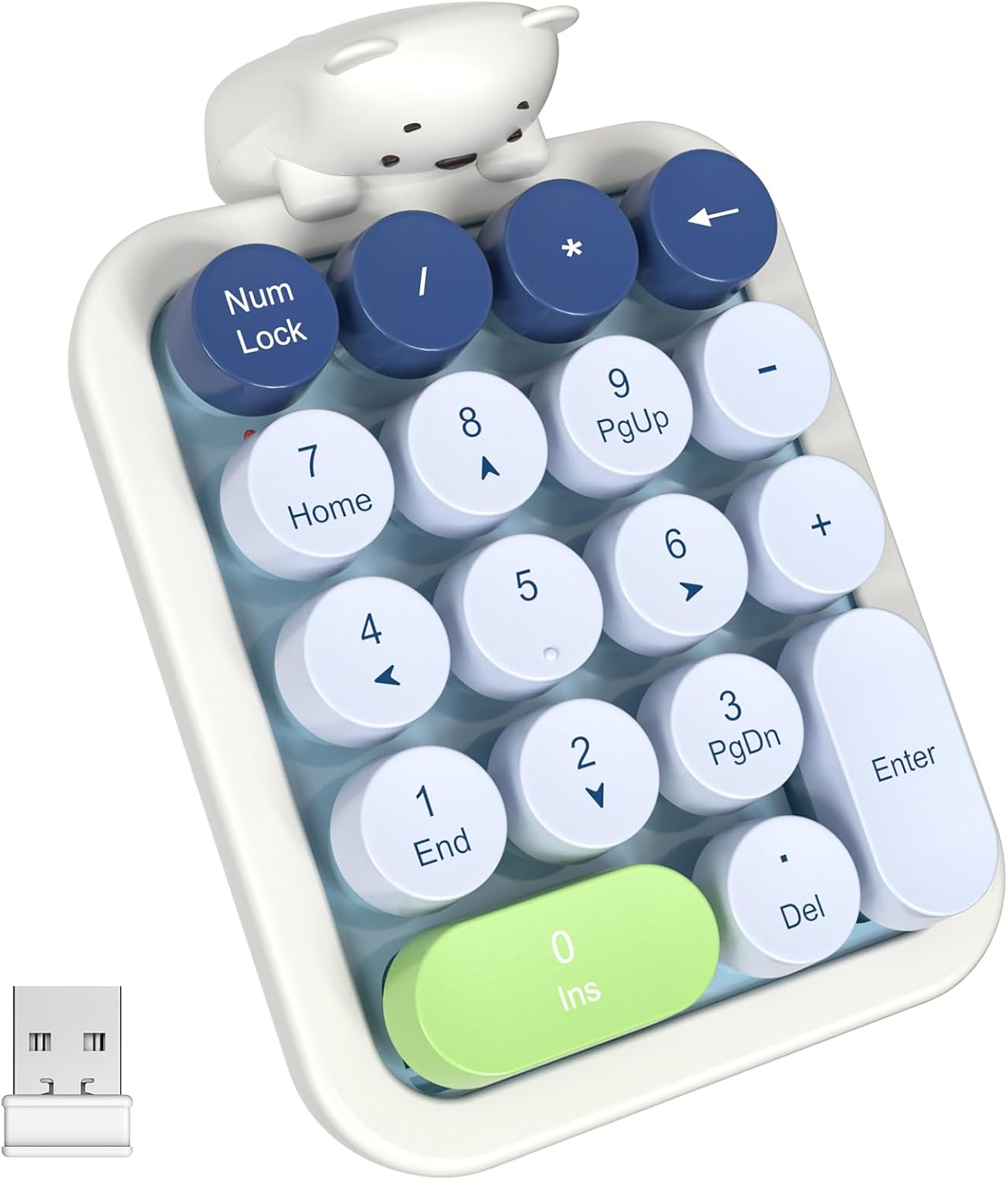 MOFII 520 Series Bluetooth Wireless Numeric Keyboard,18 Keys, Colorful Blue