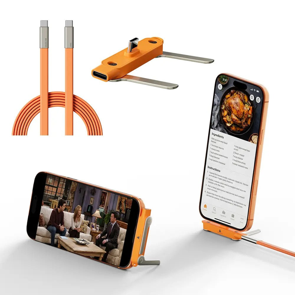 O2W Selection BASEMO X09C 240W C to C Folding Phone Stand Cable,1.5m