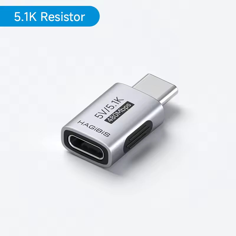 HAGIBIS ZJTN05 USB-C Charging Adapter 5.1K Resistor Charging Only, Grey
