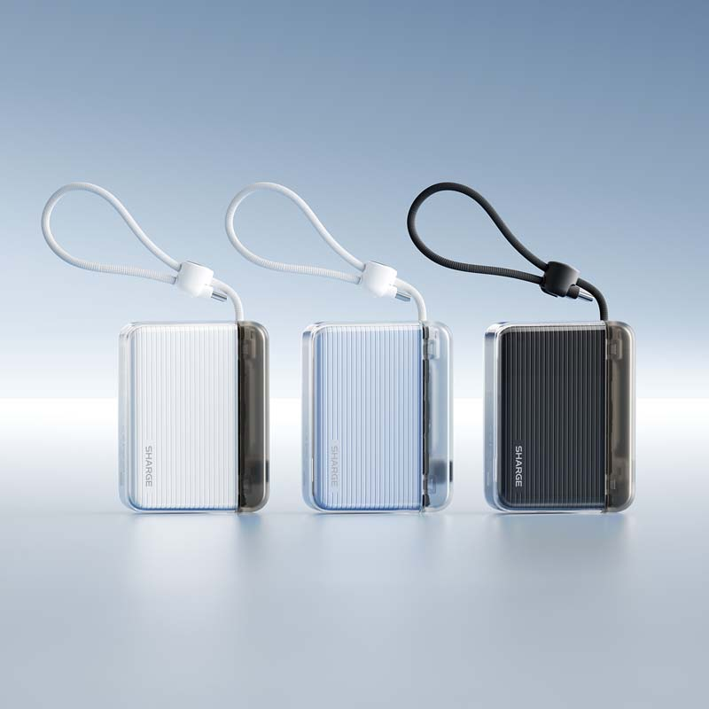 SHARGE P4 Flow Go 36W Power Bank with Build-in Type C Cable, 10000mah, 210g