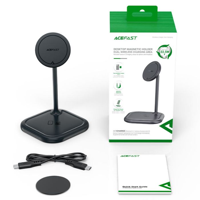 Shop and buy ACEFAST E6 Desktop 2-In-1 Wireless Charging Holder Dual Wireless Output Charges two phones Magnetic| Casefactorie® online with great deals and sales prices with fast and safe shipping. Casefactorie is the largest Singapore official authorised retailer for the largest collection of mobile premium accessories.