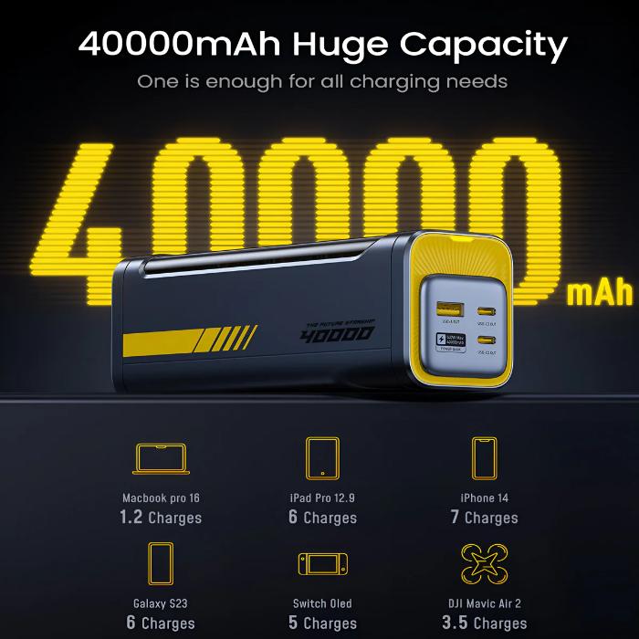 Shop and buy AOHI AOC-P010 Starship 40,000mAh Power Bank 140W Charger with 3FT C-C Cable| Casefactorie® online with great deals and sales prices with fast and safe shipping. Casefactorie is the largest Singapore official authorised retailer for the largest collection of mobile premium accessories.