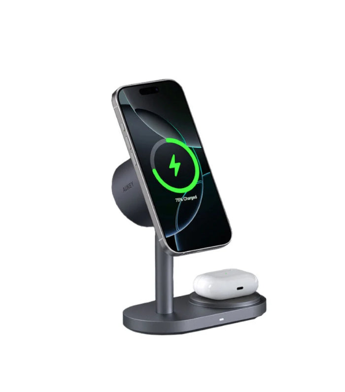 AUKEY LC-MC213 Qi2.2 MagFusion 2X 2-in-1 25W Magnetic Wireless Charging Station