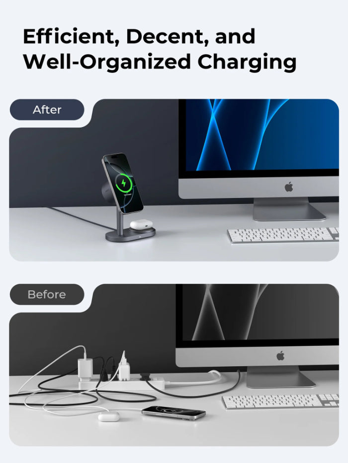 AUKEY LC-MC213 Qi2.2 MagFusion 2X 2-in-1 25W Magnetic Wireless Charging Station