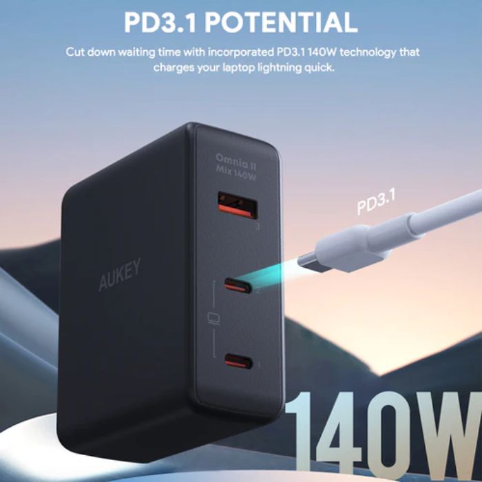 Shop and buy AUKEY PA-B7O Omnia II Mix 140W 3-Port PD Power Charger European Plug + British Plug Fast Charging| Casefactorie® online with great deals and sales prices with fast and safe shipping. Casefactorie is the largest Singapore official authorised retailer for the largest collection of mobile premium accessories.