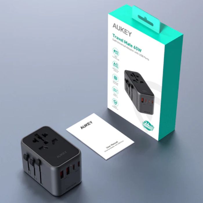 Shop and buy AUKEY PA-TA08 65W PD Universal Travel Adapter charge 5 devices UK/US/EU/AU Plug Power Delivery| Casefactorie® online with great deals and sales prices with fast and safe shipping. Casefactorie is the largest Singapore official authorised retailer for the largest collection of mobile premium accessories.