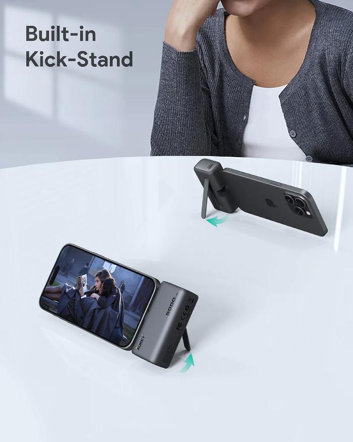 Shop and buy AUKEY PB-Y59 Spark Mini 5000mAh 22.5W Compact Powerbank with USB-C Connector Kickstand Fast Charging| Casefactorie® online with great deals and sales prices with fast and safe shipping. Casefactorie is the largest Singapore official authorised retailer for the largest collection of mobile premium accessories.