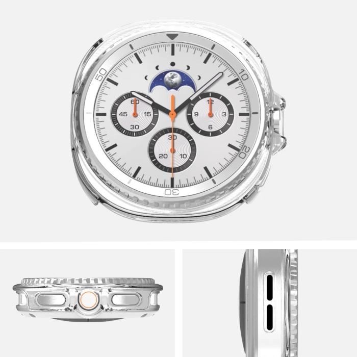 Clear Araree Nukin Protection Case for Samsung Galaxy Watch 8 (2025) on a white background