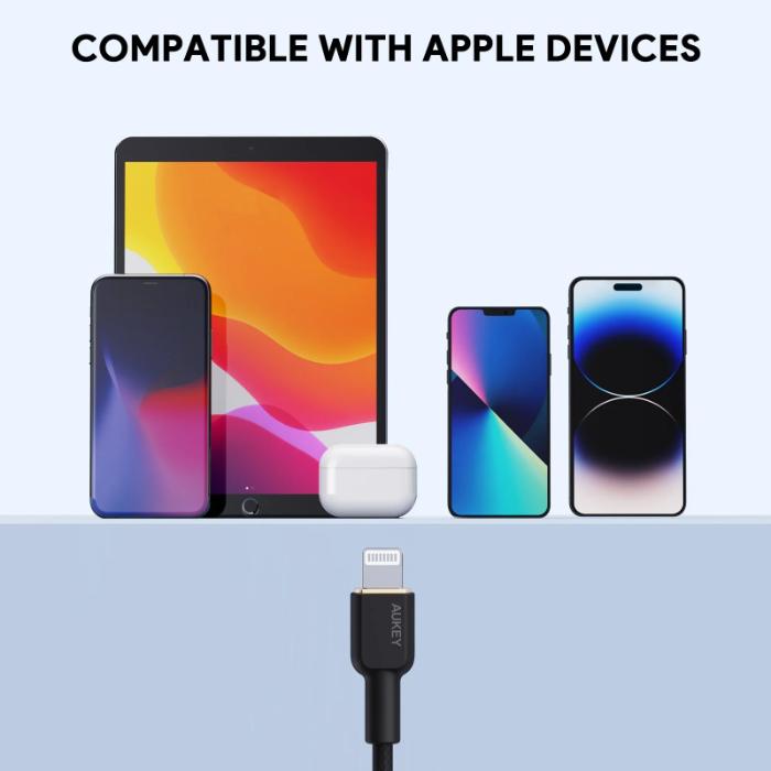 Shop and buy Aukey CB-KCL1 Circlet CL Aramid Fiber Core USB-C To Lightning Cable| Casefactorie® online with great deals and sales prices with fast and safe shipping. Casefactorie is the largest Singapore official authorised retailer for the largest collection of mobile premium accessories.