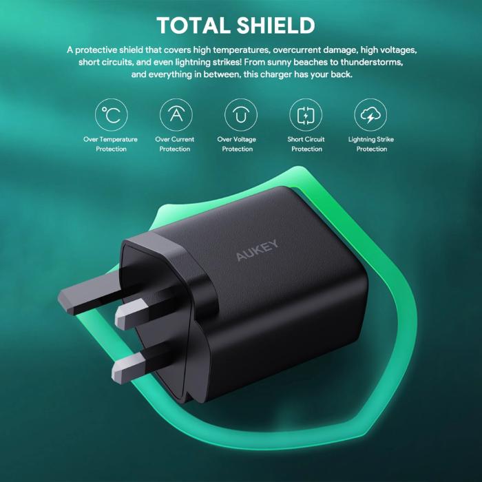 Shop and buy Aukey PA-B4T Omnia II Duo 45W Dual-Port PD Wall Charger with GaNFast Tech PPS Dynamic Detect| Casefactorie® online with great deals and sales prices with fast and safe shipping. Casefactorie is the largest Singapore official authorised retailer for the largest collection of mobile premium accessories.