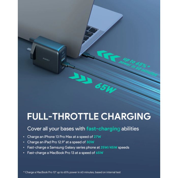 Shop and buy Aukey PA-B6T Omnia II 3-Port 65W PD & Super Fast Charging (PPS) Wall Charger GaN Power Technology| Casefactorie® online with great deals and sales prices with fast and safe shipping. Casefactorie is the largest Singapore official authorised retailer for the largest collection of mobile premium accessories.