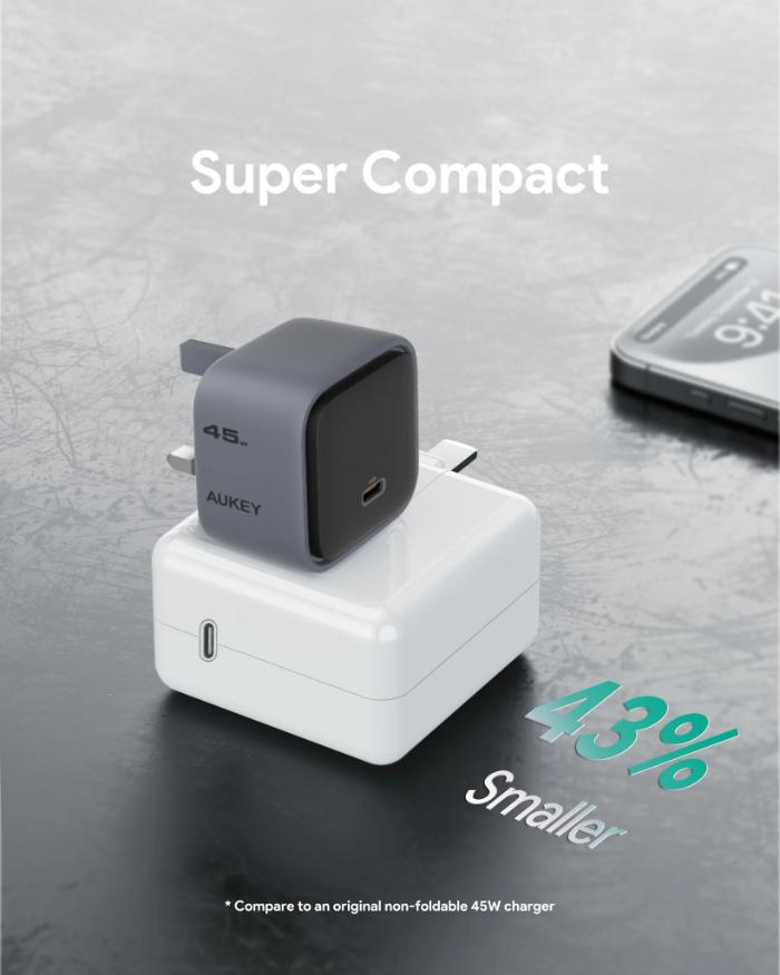 Shop and buy Aukey PA-C2 Comet 45W PD Wall Charger with GaN Technology| Casefactorie® online with great deals and sales prices with fast and safe shipping. Casefactorie is the largest Singapore official authorised retailer for the largest collection of mobile premium accessories.