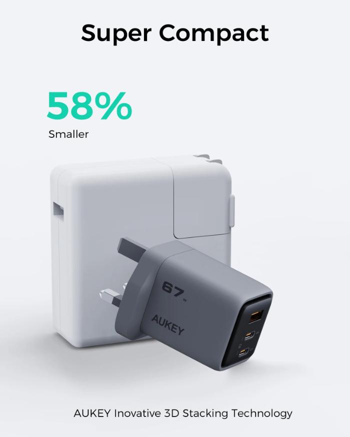 Shop and buy Aukey PA-C3 Comet Mix 3 67W PD Wall Charger with GaN Technology| Casefactorie® online with great deals and sales prices with fast and safe shipping. Casefactorie is the largest Singapore official authorised retailer for the largest collection of mobile premium accessories.