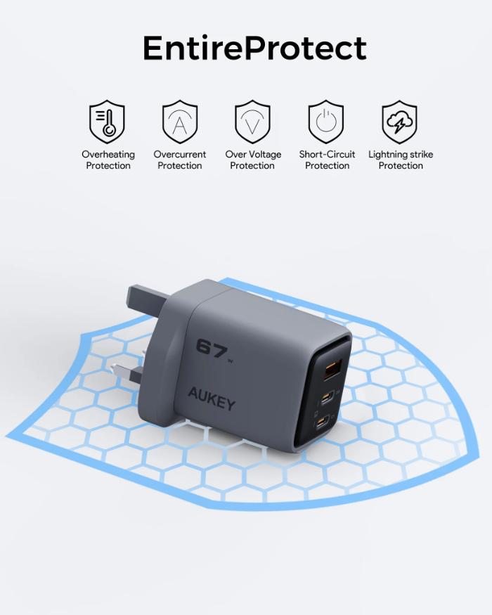 Shop and buy Aukey PA-C3 Comet Mix 3 67W PD Wall Charger with GaN Technology| Casefactorie® online with great deals and sales prices with fast and safe shipping. Casefactorie is the largest Singapore official authorised retailer for the largest collection of mobile premium accessories.