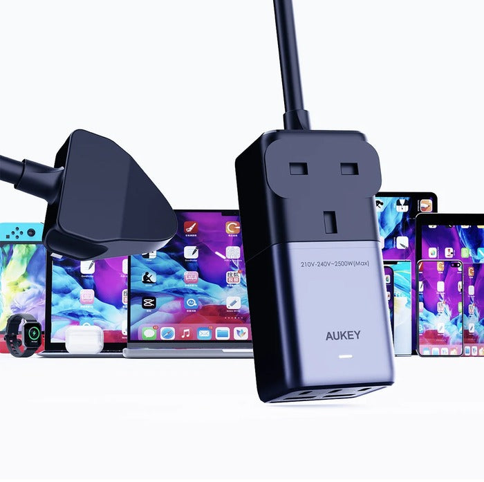 Shop and buy Aukey PU-A3 PowerHub 75W Power Strip 1 AC Outlets 5 USB Ports Desktop Charger Advanced GaN Chip| Casefactorie® online with great deals and sales prices with fast and safe shipping. Casefactorie is the largest Singapore official authorised retailer for the largest collection of mobile premium accessories.