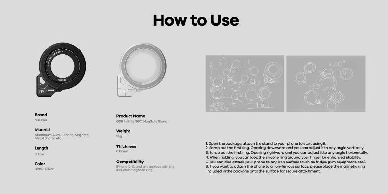 Aulumu G09 Infinite 360° Magnetic Stand